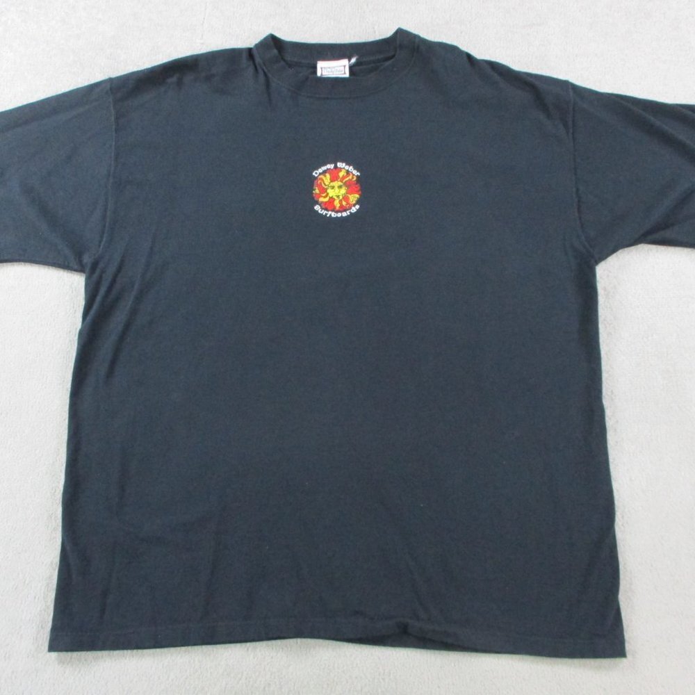 VINTAGE T Shirt Mens 2XL XXL Black Dewey Weber Surfboards Sun Logo USA Made Surf - Picture 3 of 11